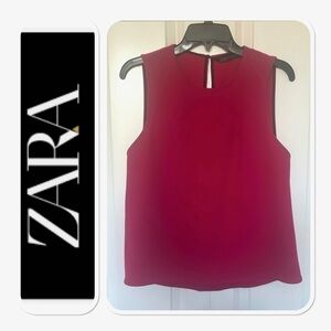 Zara Woman Red Sleeveless Top